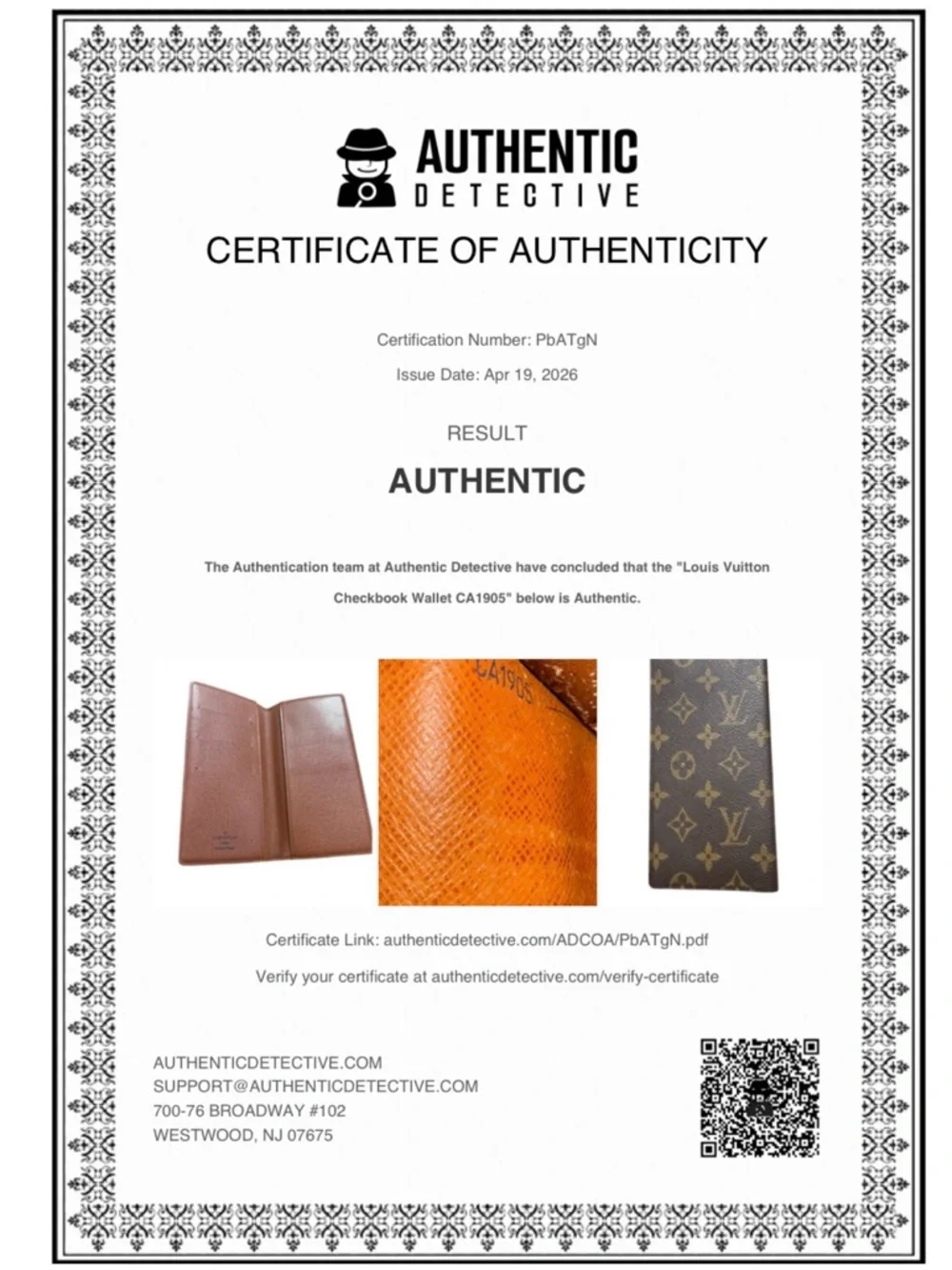 Louis Vuitton Brown Monogram Long Wallet w/ COA